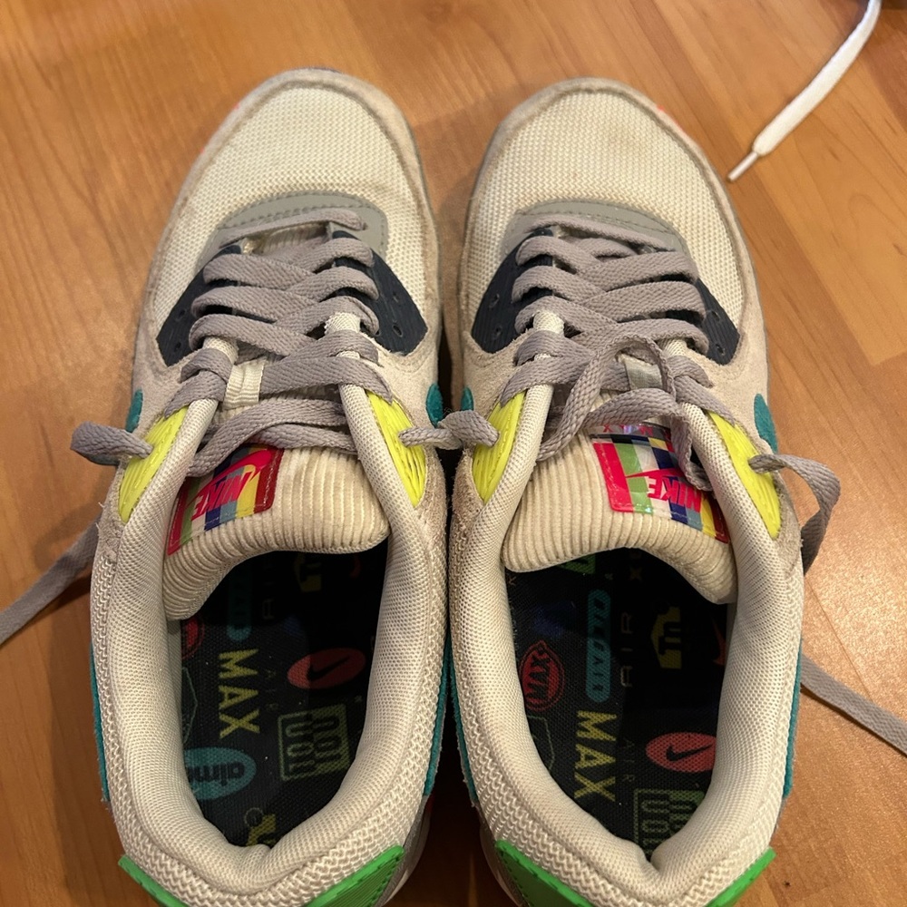 Nike Sneakers - Gray, Green, and Yellow